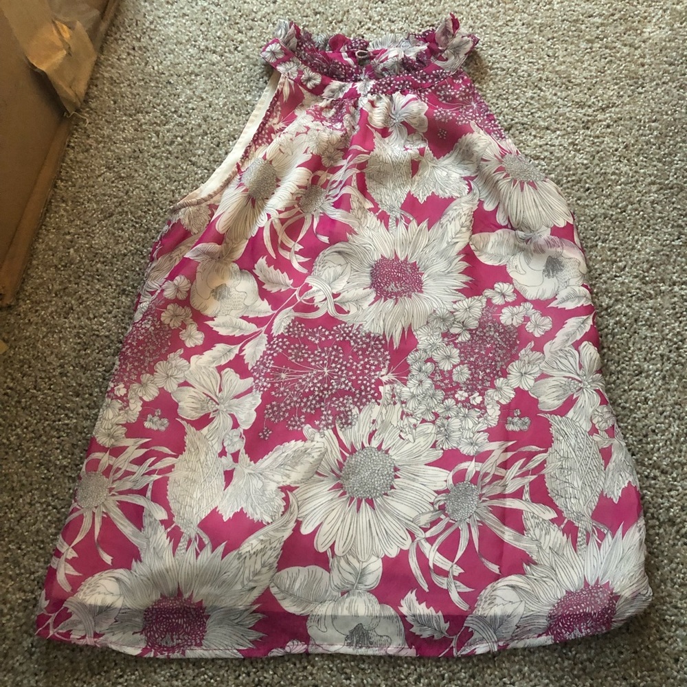 High Neck Liberty Floral Work Tank Shirt